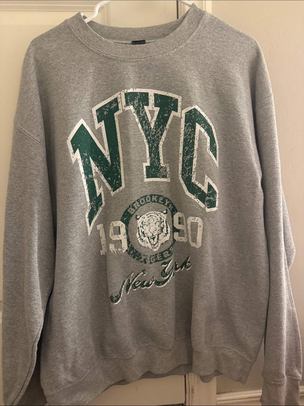 Gray NYC Graphic Crewneck Sweatshirt